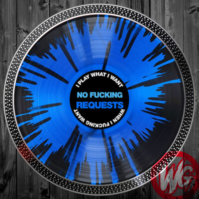 PAIR of DJ Turntable Slipmats 12 inch - NFR BLUE SPLATTER VINYL SLIPMATS