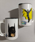 Vintage 1992 Batman Plastic Mugs w/Lids & Stickers Betras Plastics Travel Coffee — photo 4