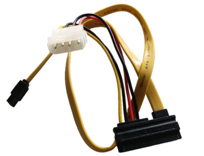 2 Stück Daten + Strom Kabel L-Type SATA 6 Gbs All in 1 Molex Stecker ca 0,5m PSU