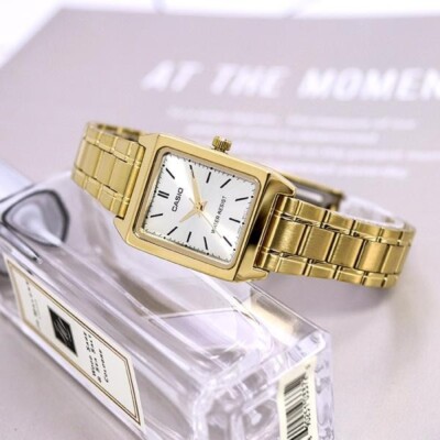 LTP-V007G-9E CASIO Woman Metal Wrist Watch Original New Gold