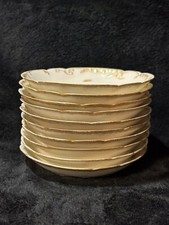10 Antique Haviland Limoges Gold Trim Marseilles Porcelain Berry Bowls 5 1/2