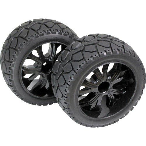 Lot De 4 Roues Complètes Avec Pneus Spike Pour Buggy Reely 1:8 - 5 Rayons, Couleur Noire