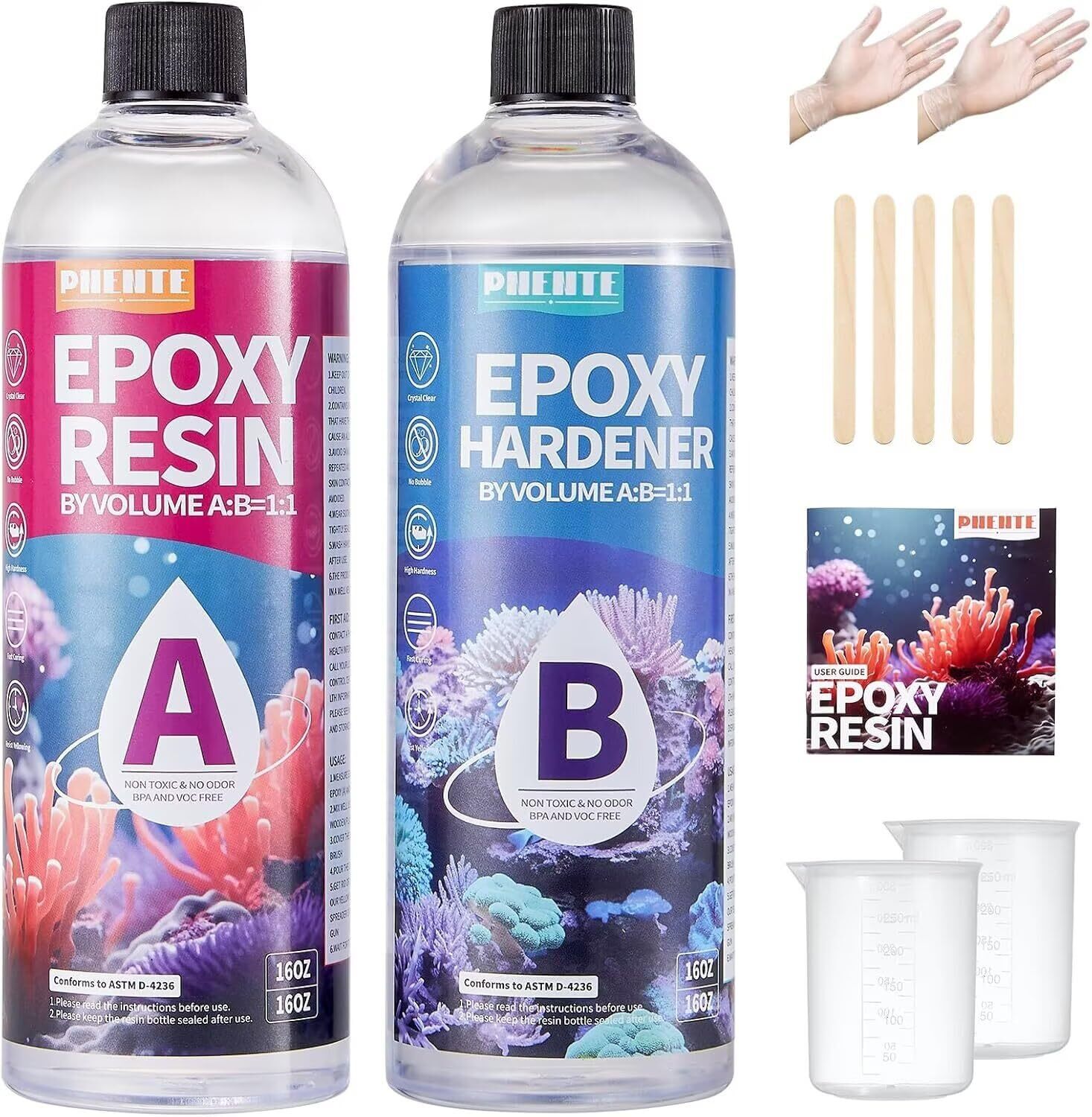 32oz Epoxy Resin Kit – Self-Leveling Non-Toxic UV Resistant 5-Year Protection