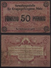 [18989] - GELD JENIECKI WOJENNY POW camp money METZ (obecnie: Metz), administracja