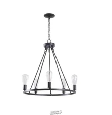 Hampton Bay Stratton 5-Light LED Graphite Black Chandelier No Shade #HDP00325