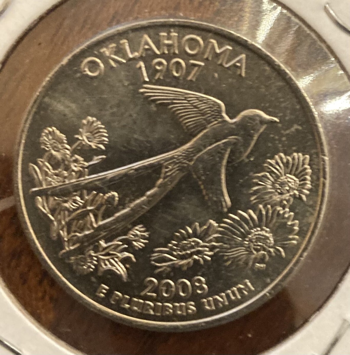 【新品未使用】2008年発行 オクラホマ州Quarter 1 バンク•ロール 2008 P: Oklahoma State Quarter BU, From mint roll 