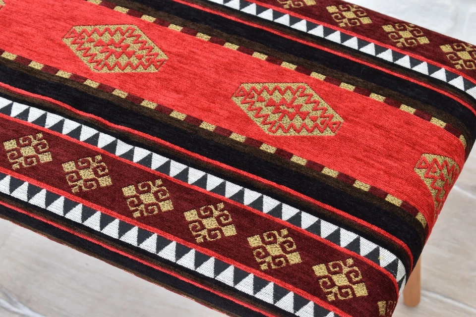 Luxury Upholstered Small Bench - Versatile Accent Furniture - Handmade Stool - Image 3 of 4