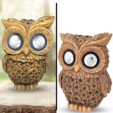 Statua Solare da Giardino con  LED Gufo Lampada Faretti da Esterno Decorazioni