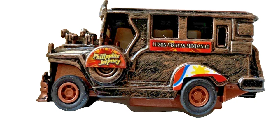 Jeepney filipino diecast 1:64 juguete de bronce Luzón Visayas Mindanao modelo cultural Foto 2 de 4