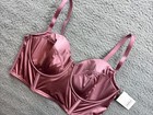 Auden Womens Large Mauve Satin Lightly Lined Lingerie Longline Underwire Bra