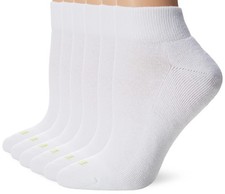 Women's Socks, Quarter Top Sock With Cushion, 6-pack, White
