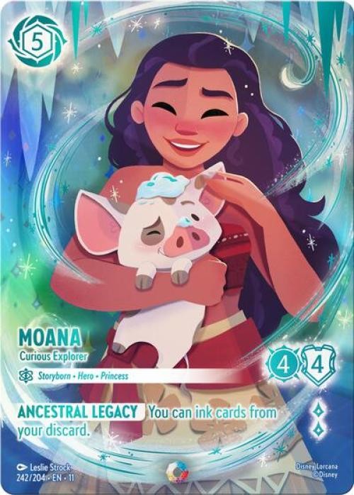 Lorcana Moana - Curious Explorer (Iconic) NM Holofoil Winterspell
