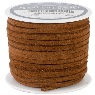 Realeather(R) Crafts Suede Lace 1/8''X25yd-Medium Brown - SOS25-2002