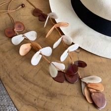 TAGUA NECKLACE statement natural nut jewelry Unique Gift Tagua Bella brown 42