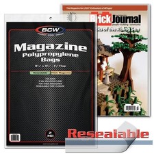 100 BCW 2-Mil Magazine Resealable Thick Bags  Boards Acid Free Safe Storage