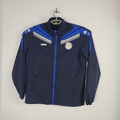 Jako Al-Khor SC Soccer Football Full Zip Logo Blue Black Track Jacket Size M EUC