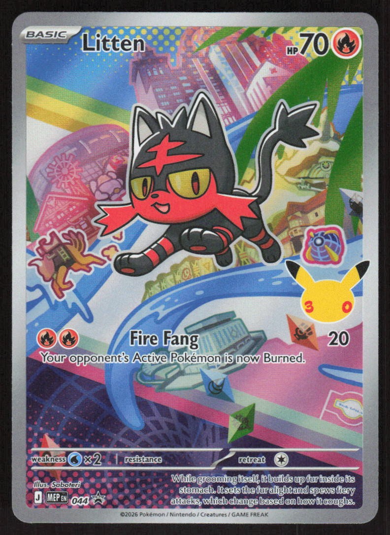 Pokemon Litten Promo 044 ME: Mega Evolution Promo Holofoil NM