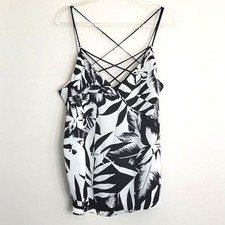 NWT Express Woman's Tank Top Cami Black/White Medium