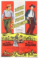 Seven Ways From Sundown Movie Poster Audie Murphy Barry 12x8in Metal Sign