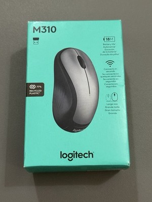 NEW Logitech M310 Wireless Mouse Ambidextrous Full Size Silver