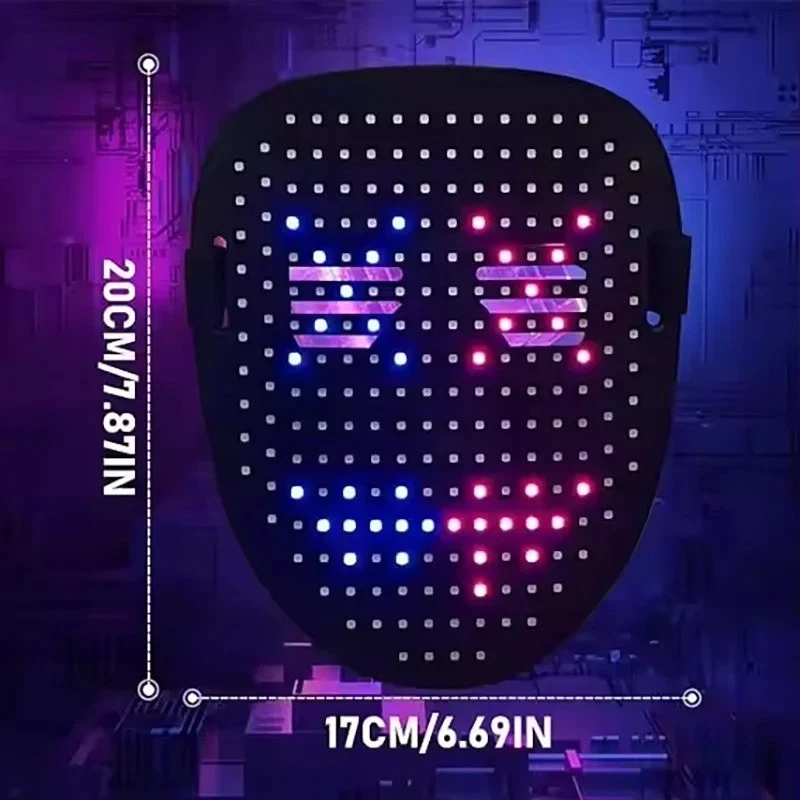 LED Gesichtsmaske mit Gestensteuerung Leuchten Verwandeln Party Cosplay Halloween - Bild 2 von 4