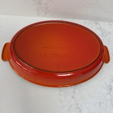 🔥 LE CREUSET D 32cm Cast Iron Dish / Roasting Pan Volcanic Orange 🔥