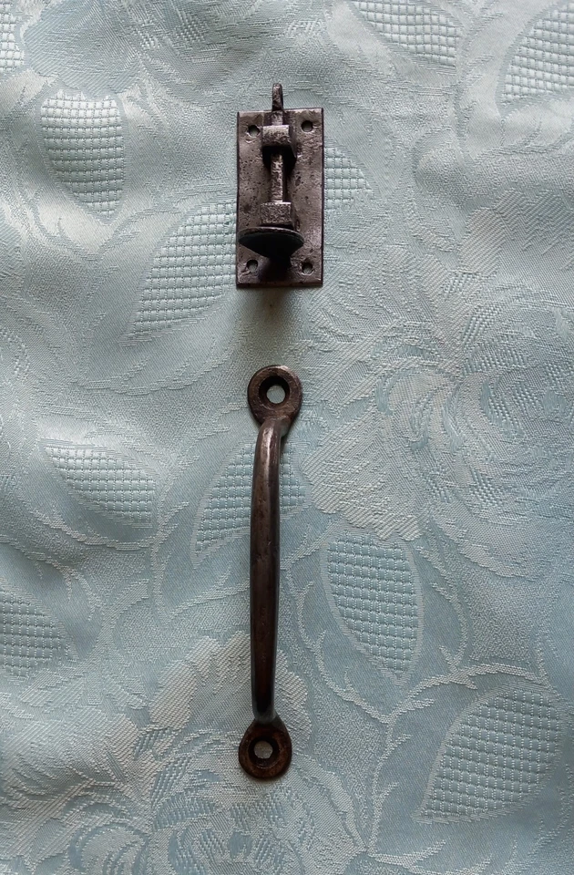 Paillette ancienne de volet à arrêt vertical haut : mécanisme à tringle, poucier - Photo 4/4