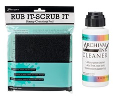 Ranger Ink Rub It Scrub it Pad  2 oz Bottle of Archival Ink Cleaner