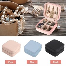 Portable Jewelry Box Organizer Leather Jewellery Ornaments Case Travel Storage