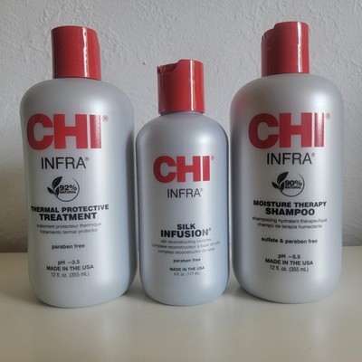 CHI INFRA Hydrate Kit Silk Infusion 6oz, Shampoo & Treatment 12.0 Oz Each NIB