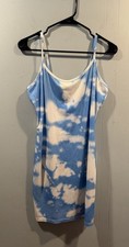 Womens SHEIN Curve Top Or Dress Size 1XL Blue/White Sleeveless  Stretchy
