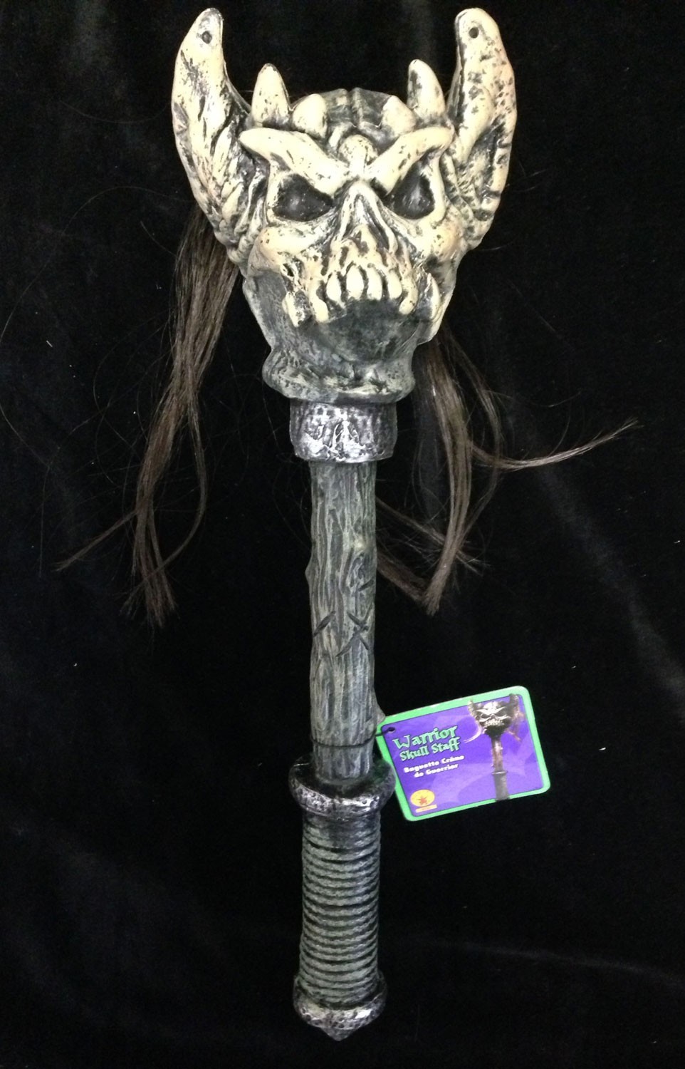 Sorcerer HORNED WARRIOR SKULL STAFF Wand Scepter Cosplay Costume Prop Accessory