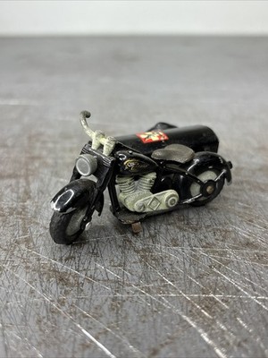 TEKNO DENMARK 764 HARLEY DAVIDSON MOTOR CYCLE WITH SIDECAR BLACK MISSING PART