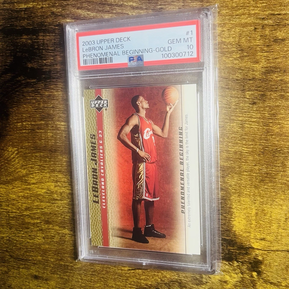 2003 UD Phenomenal Beginnings LeBRON JAMES Gold Rookie #1 First in Set PSA 10 - Image 2 of 3