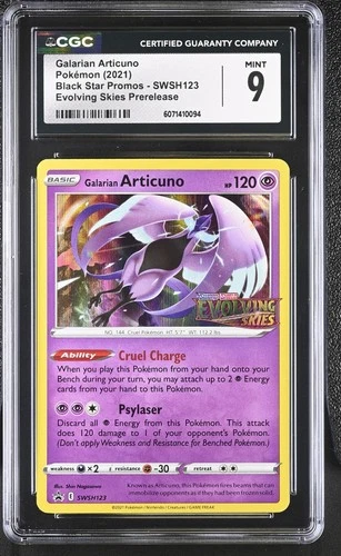 CGC 9 Galarian Articuno Promo SWSH123 Evolving Skies Prerelease Pokemon Card