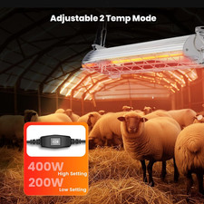 Large 400W Heat Lamp for 60 Chicks, Chicken Coop Heater with Carbon Fiber Bul...