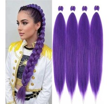 Long Purple Braiding Hair 30 Inch Synthetic Braiding Hair Extension 4 Packs Purp