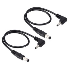 2 Pcs 1Ft DC 5.5x2.1mm to 3.5x1.35mm Power Extension Cord 90 Degree Angle Cord