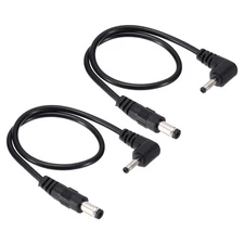 2 Pcs 1Ft DC 5.5x2.1mm to 3.5x1.35mm Power Extension Cord 90 Degree Angle Cord