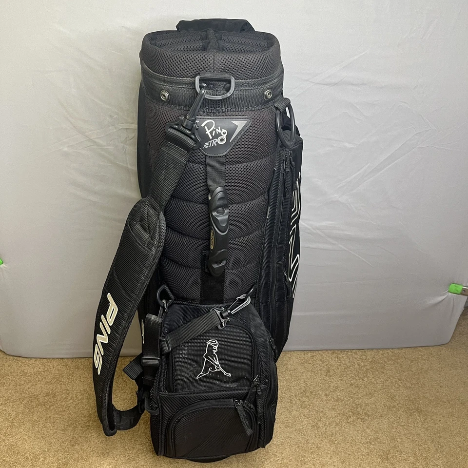 PING Retro Cart Bag 7-Way Dividers Golf Bag - Black - Image 4 of 4