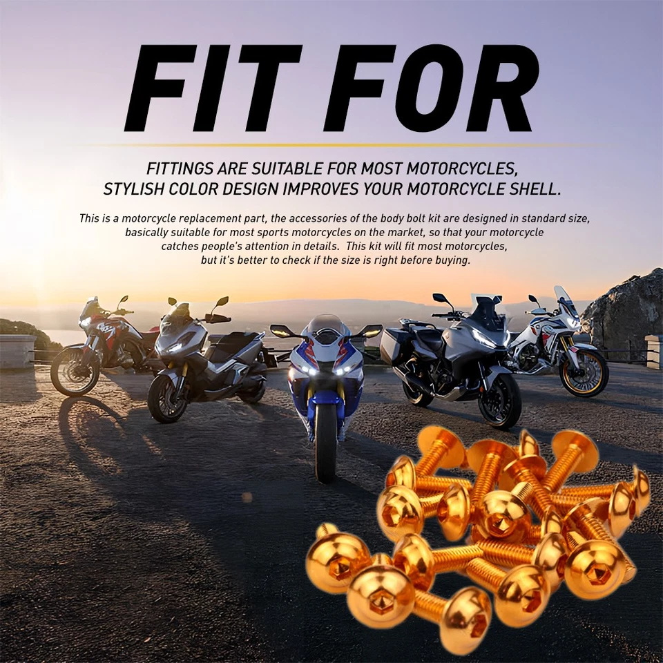 Parafuso de corpo para Yamaha YZF R6 R1 R6S YZF600R FZ6/R kit completo de parafusos de carenagem dourado - Imagem 4 de 4