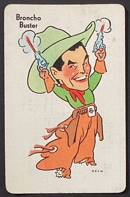 Broncho Buster Cowboy Vintage Old Maid Game Card Single Swap
