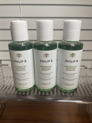 Lot Of 6 Philip B Peppermint Avocado Shampoo Scalp Invigorator, Volumizing, 2oz