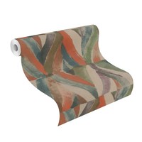 Rasch Tapete Vlies Kalahari 704068 GrüN Beige Orange Stylisch Ethno Raute
