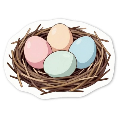 Aufkleber Sticker ''Nest mit Ostereiern'' (DW061510)