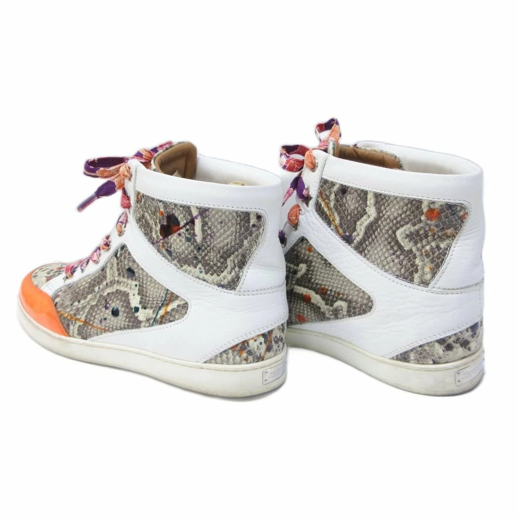 JIMMY CHOO high cut sneakers python embossed leat… - image 2