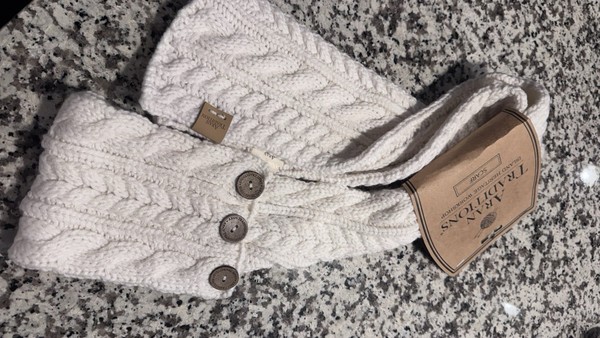 Suéter Aran Grueso Bufanda Color Crema Primavera Belleza Nuevo