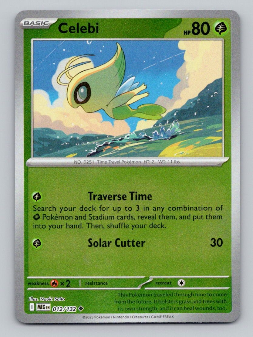 Celebi 012/132 Uncommon Mega Evolution Pokemon Reverse Holo Near Mint