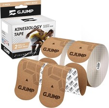 Kinesiology Tape, 40 Count Precut Strips 2 Rolls, Original Cotton Beige