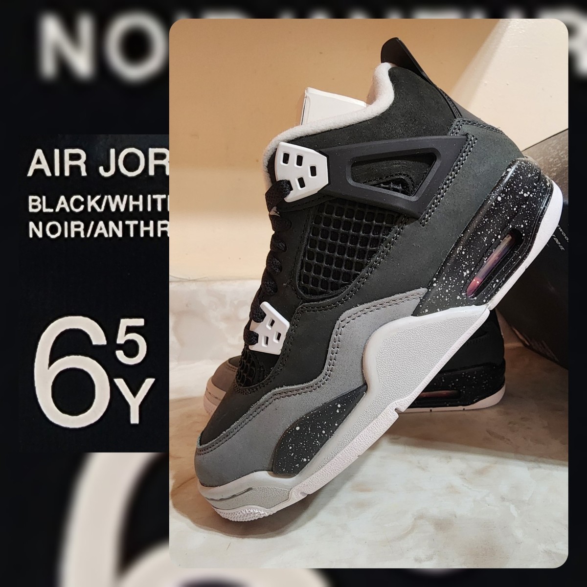 Youth Size 6.5 New Nike Air Jordan 4 Retro GS Fear 2024 Sneakers